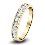 Channel Set Half Eternity Ring 0.50ct G/SI in 9k Yellow Gold 3.4mm - All Diamond