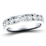 Channel Set Half Eternity Ring 1.50ct G/SI in 18k White Gold 4.5mm - All Diamond