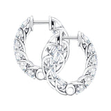 Classic Diamond Hoop Earrings 2.20ct G/SI Quality in 18k White Gold - All Diamond