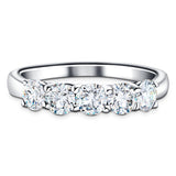 Classic Five Stone Ring with 1.00ct G/SI Quality 18k White Gold - All Diamond