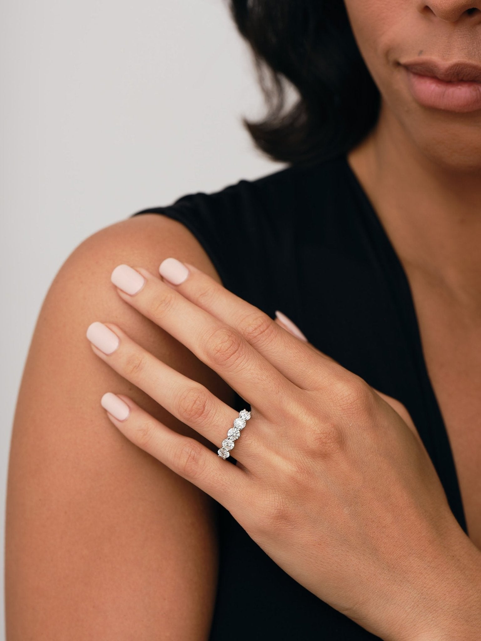 Classic Five Stone Ring with 2.00ct G/SI Quality Diamonds in Platinum - All Diamond