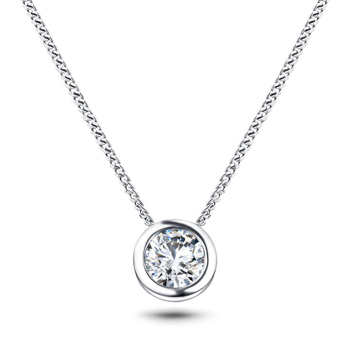 Colgante clásico con diamante frotado sobre solitario 0,20 ct G/SI Oro blanco de 18 k