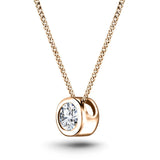 Classic Rub Over Diamond Solitaire Pendant 0.25ct G/SI 18k Rose Gold - All Diamond