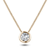 Classic Rub Over Diamond Solitaire Pendant 0.75ct G/SI 18k Rose Gold - All Diamond