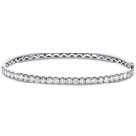 Claw Set Half Diamond Bangle 2.40ct G/SI Diamond in 18k White Gold - All Diamond