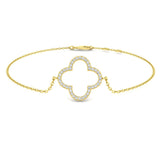 Clover Diamond Bracelet 0.15ct G/SI Quality in 18k Yellow Gold - All Diamond