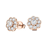 Cluster Earrings 1.10ct G/SI Quality Diamond in 18k Rose Gold - All Diamond