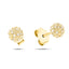Aretes de bola con pavé de diamante de 0,13 ct G/SI en oro amarillo de 9 k de 6 mm