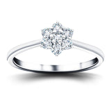 Diamond 0.25ct G/SI Quality 9k White Gold Cluster Ring - All Diamond