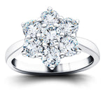 Diamond 1.60ct G/SI Quality 18k White Gold Cluster Ring - All Diamond