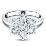 Diamond 3.00ct G/SI Quality 18k White Gold Cluster Ring - All Diamond