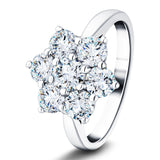 Diamond 3.00ct G/SI Quality 18k White Gold Cluster Ring - All Diamond