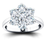 Diamond 3.00ct G/SI Quality 18k White Gold Cluster Ring - All Diamond