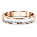 Diamond Baguette Channel Half Eternity Ring 0.25ct 18k Rose Gold - All Diamond