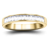 Diamond Baguette Channel Half Eternity Ring 0.25ct 18k Yellow Gold - All Diamond