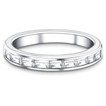 Diamond Baguette Half Eternity Ring 0.40ct G/SI 18k White Gold 2.3mm - All Diamond