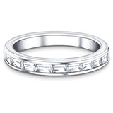 Diamond Baguette Half Eternity Ring 0.40ct G/SI 18k White Gold 2.3mm - All Diamond