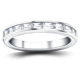 Diamond Baguette Half Eternity Ring 0.40ct G/SI 18k White Gold 2.3mm - All Diamond