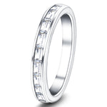 Diamond Baguette Half Eternity Ring 0.60ct G/SI 18k White Gold 3.0mm - All Diamond