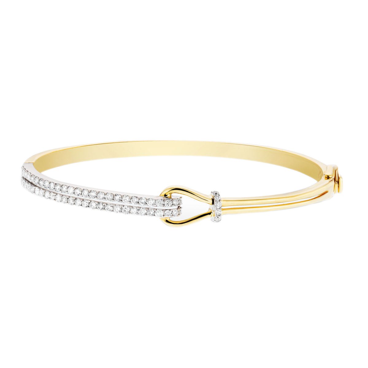 Diamond Bangle 1.05ct G/SI Quality in 9k Two Tone Gold - All Diamond