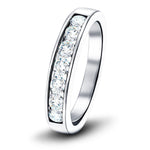 Diamond Channel Half Eternity Ring 0.20ct G/SI 18k White Gold 3.0mm - All Diamond