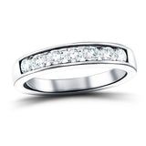 Diamond Channel Half Eternity Ring 0.20ct G/SI 18k White Gold 3.0mm - All Diamond