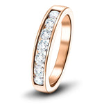 Diamond Channel Half Eternity Ring 0.20ct G/SI 9k Rose Gold 3.0mm - All Diamond