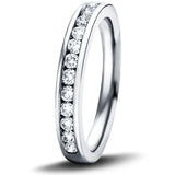 Diamond Channel Half Eternity Ring 0.27ct G/SI 18k White Gold 2.5mm - All Diamond