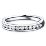 Diamond Channel Half Eternity Ring 0.33ct G/SI in Platinum 2.7mm - All Diamond