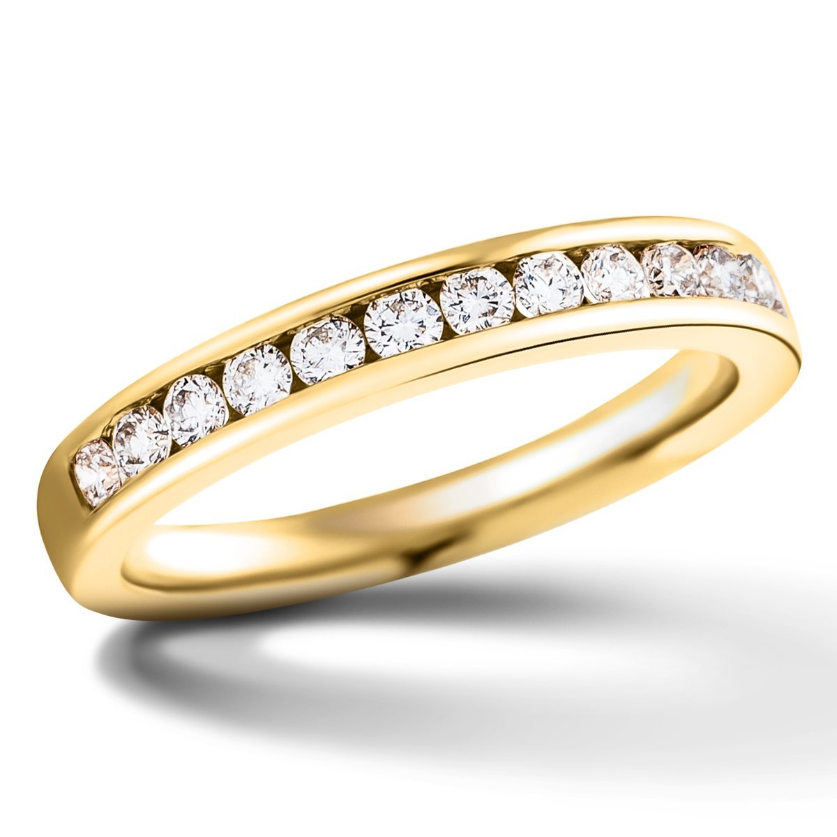 Diamond Channel Half Eternity Ring 0.40ct G/SI 18k Yellow Gold 3.1mm - All Diamond