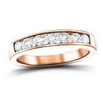 Diamond Channel Half Eternity Ring 0.50ct G/SI 18k Rose Gold 3.5mm - All Diamond