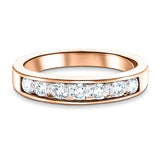 Diamond Channel Half Eternity Ring 0.50ct G/SI 18k Rose Gold 3.5mm - All Diamond