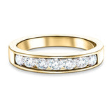 Diamond Channel Half Eternity Ring 2.00ct G/SI 18k Yellow Gold 5.6mm - All Diamond