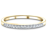 Diamond Channel Set Half Eternity Ring 0.15ct G/SI 18k Yellow Gold - All Diamond