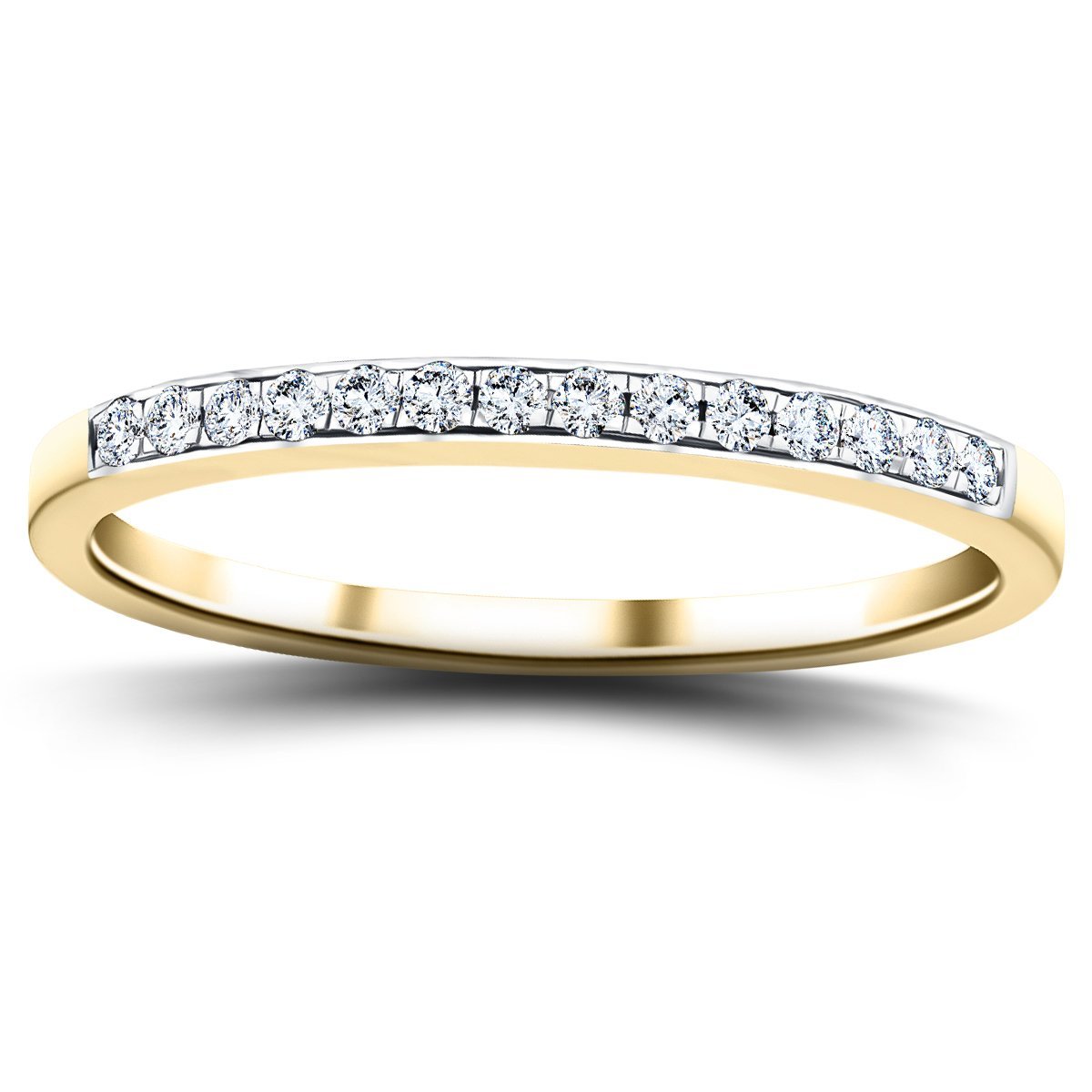 Diamond Channel Set Half Eternity Ring 0.15ct G/SI 18k Yellow Gold - All Diamond