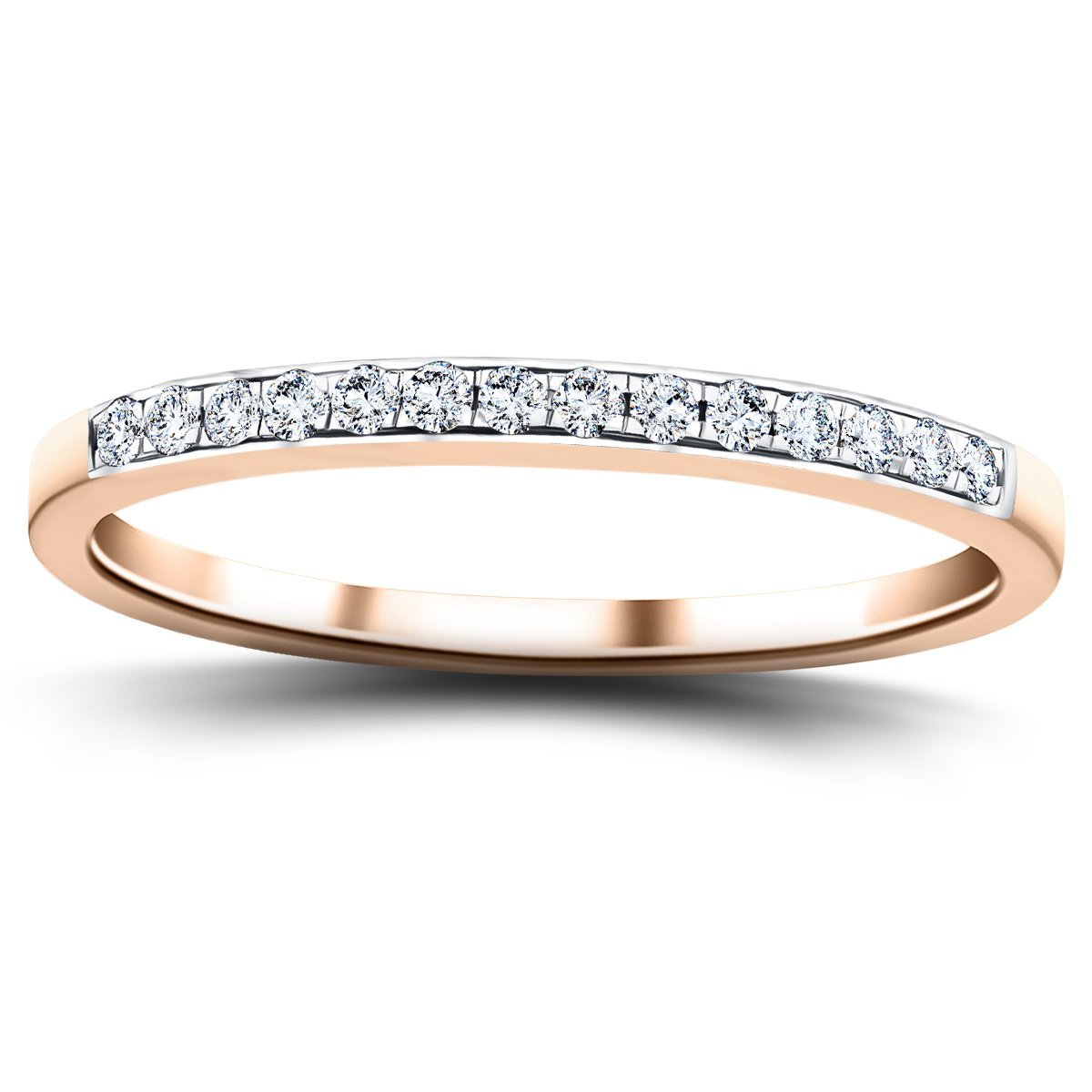 Diamond Channel Set Half Eternity Ring 0.20ct G/SI 18k Rose Gold - All Diamond