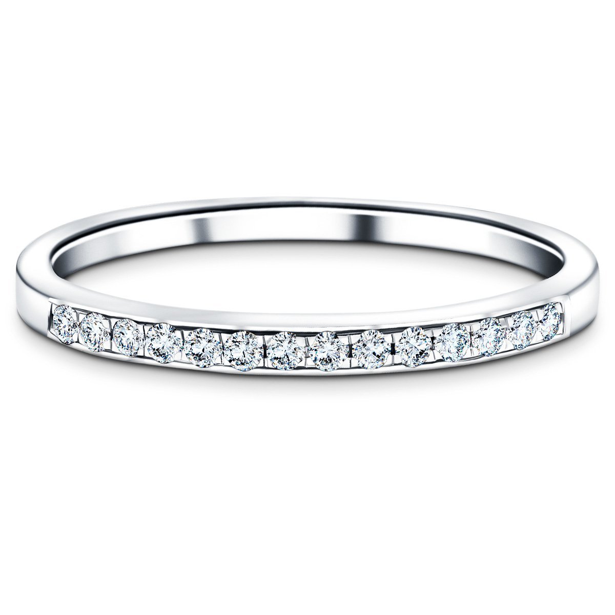 Diamond Channel Set Half Eternity Ring 0.20ct G/SI 9k White Gold - All Diamond