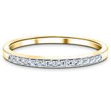 Diamond Channel Set Half Eternity Ring 0.20ct G/SI 9k Yellow Gold - All Diamond