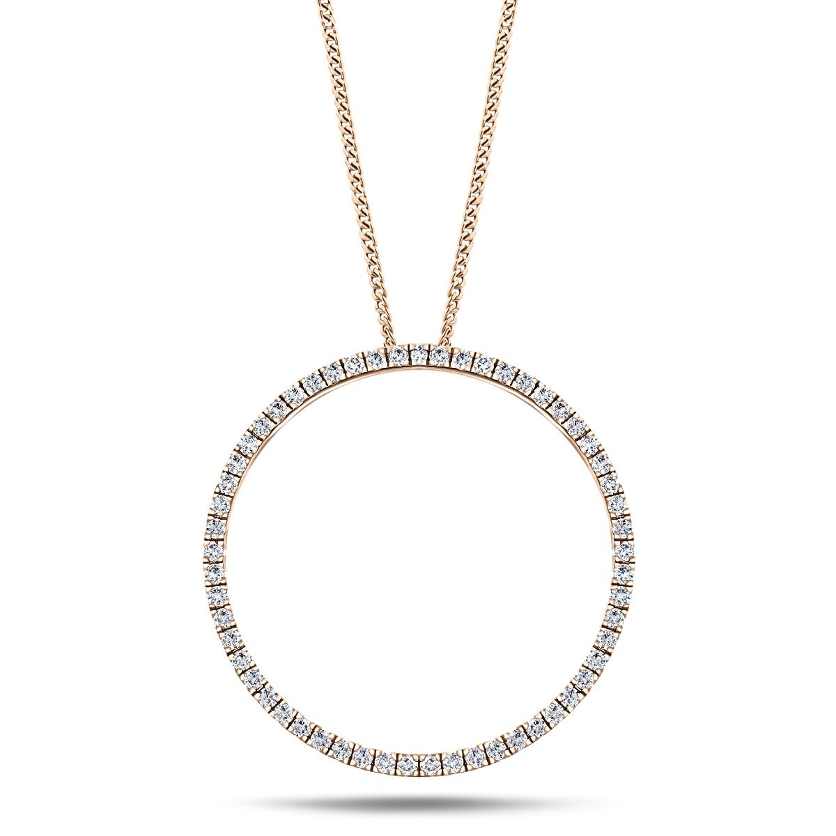 Diamond Circle Life Necklace 0.25ct G/SI Quality 18k Rose Gold W18.0 - All Diamond