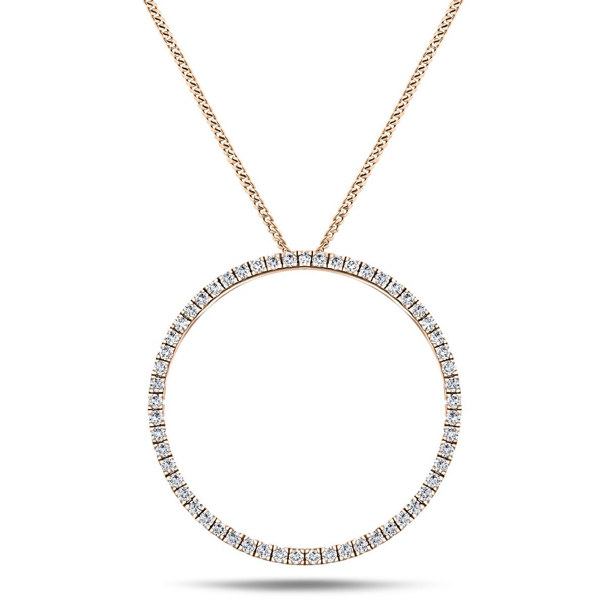 Diamond Circle Life Necklace 0.50ct G/SI Quality 18k Rose Gold W18.0 - All Diamond