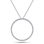 Diamond Circle Life Necklace 1.00ct G/SI Quality 18k White Gold W28.8 - All Diamond