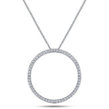Diamond Circle of Life Necklace 0.70ct G/SI Quality in 18k White Gold - All Diamond