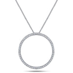 Diamond Circle of Life Necklace 1.00ct G/SI Quality in 18k White Gold - All Diamond