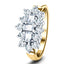 Anillo Barco Cluster de Diamantes 1.00ct Calidad G/SI en Oro Amarillo 18k