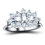 Diamond Cluster Boat Ring 2.00ct G/SI Quality in Platinum - All Diamond