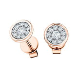 Diamond Cluster Circle Earrings 0.30ct G/SI Quality 18k Rose Gold - All Diamond