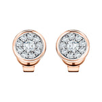 Diamond Cluster Circle Earrings 0.30ct G/SI Quality 18k Rose Gold - All Diamond