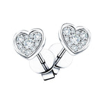 Diamond Cluster Heart Earrings 0.20ct G/SI Quality 18k White Gold - All Diamond