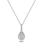 Diamond Cluster Pendant Necklace 0.20ct G/SI 18k White Gold 7.0mm - All Diamond