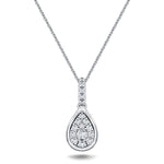 Diamond Cluster Pendant Necklace 0.20ct G/SI 18k White Gold 7.0mm - All Diamond